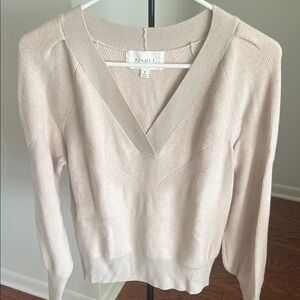 Elegant Tan V-Neck Sweater by Pinque. NEVER Worn!